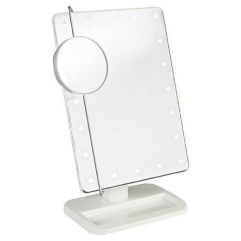 Jerdon Portable LED Lighted Tabletop Makeup Mirror