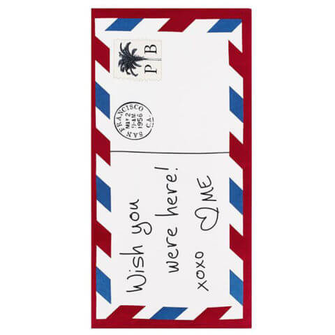 Pottery Barn Wish You Were Here Postcard Beach Towel