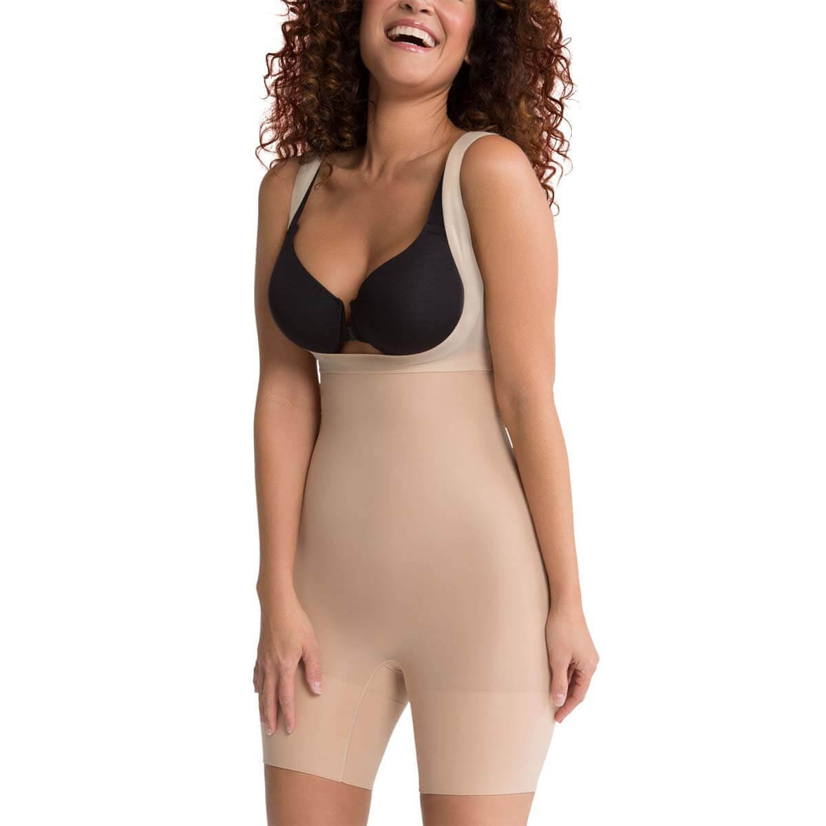 SPANX Women's Shape My Day Open-Bust Mid-Thigh Bodysuit
