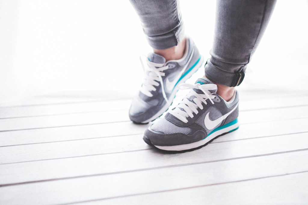 exercise during pregnancy - walking in sneakers