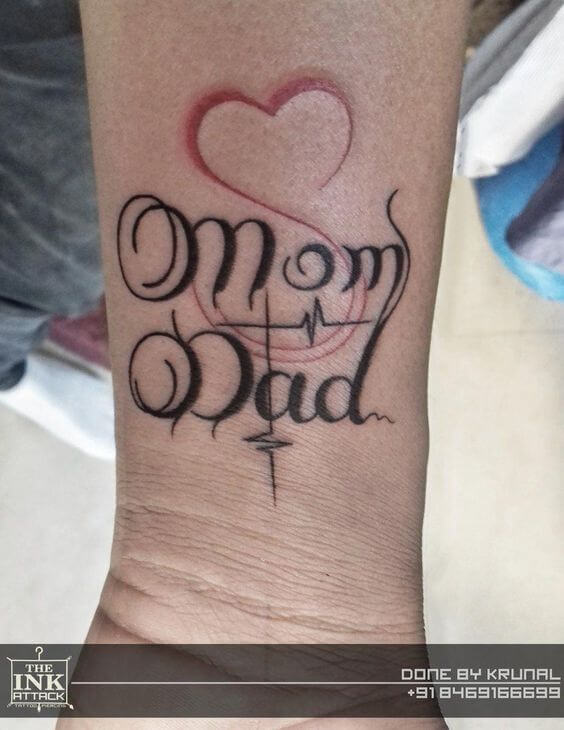 simple mom and dad tattoos